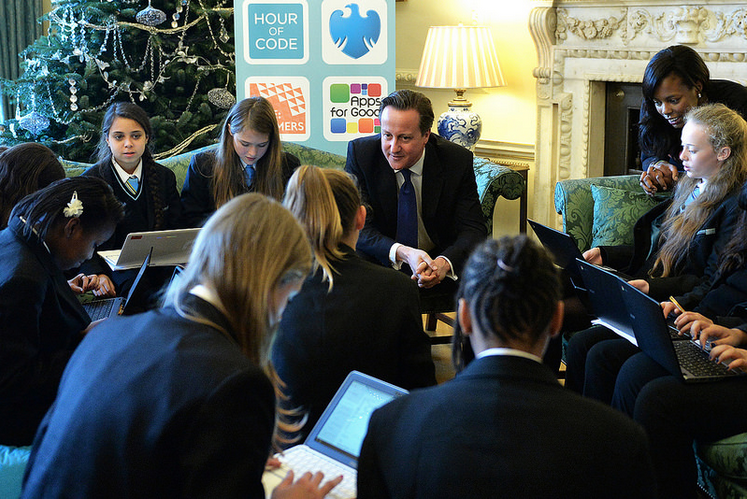 David Cameron during Hour of Code